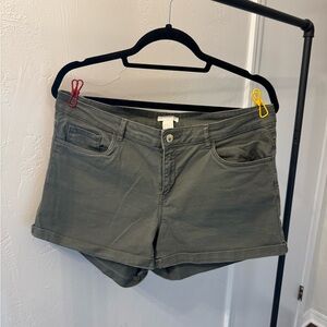 H&M Women's Olive Green Denim Shorts